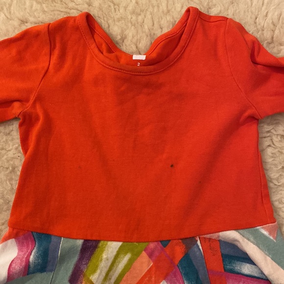 TEA Collection, 2T Red with Color splash skirt - Picture 3 of 5